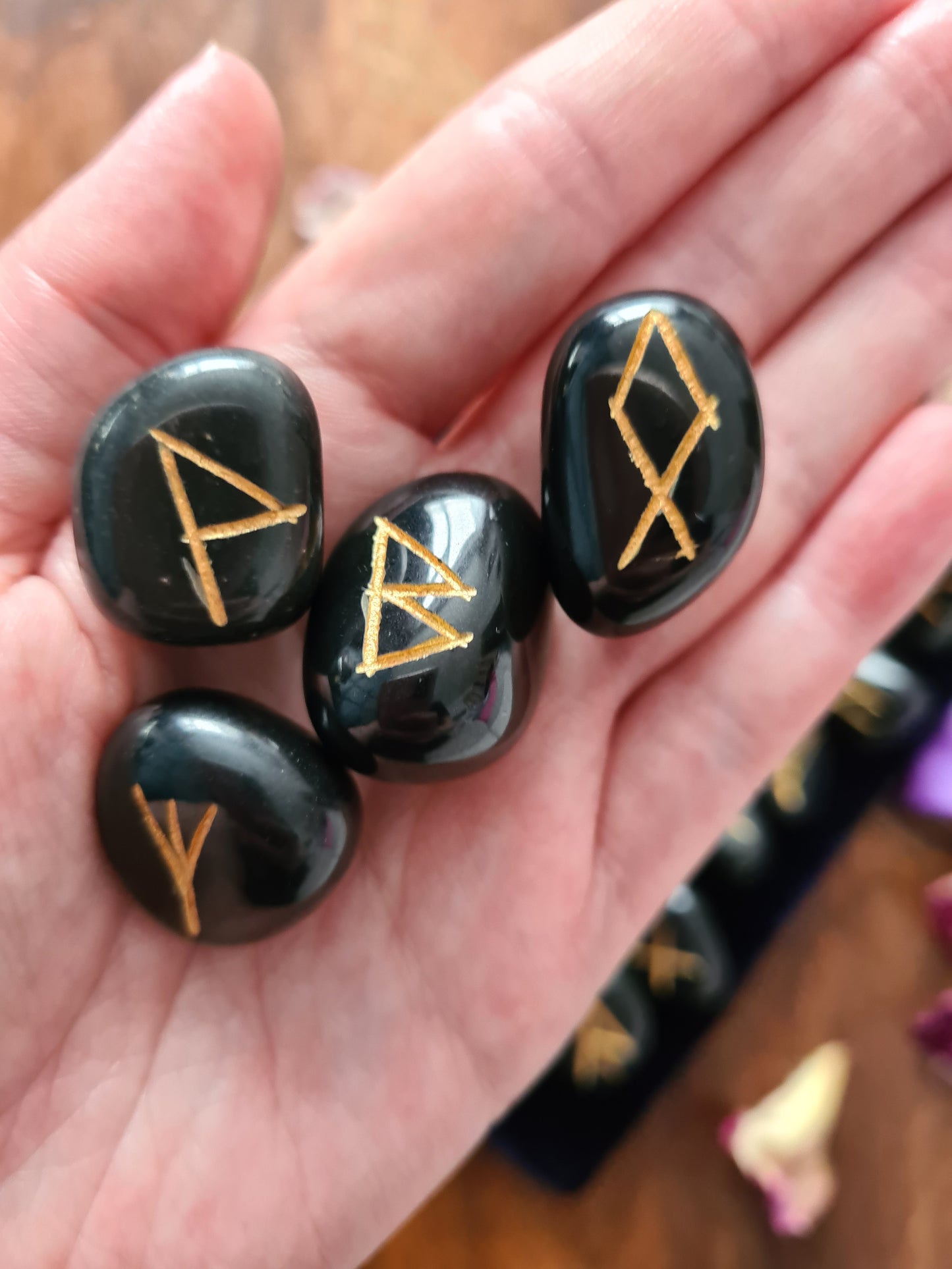 Black Jasper Crystal Runes