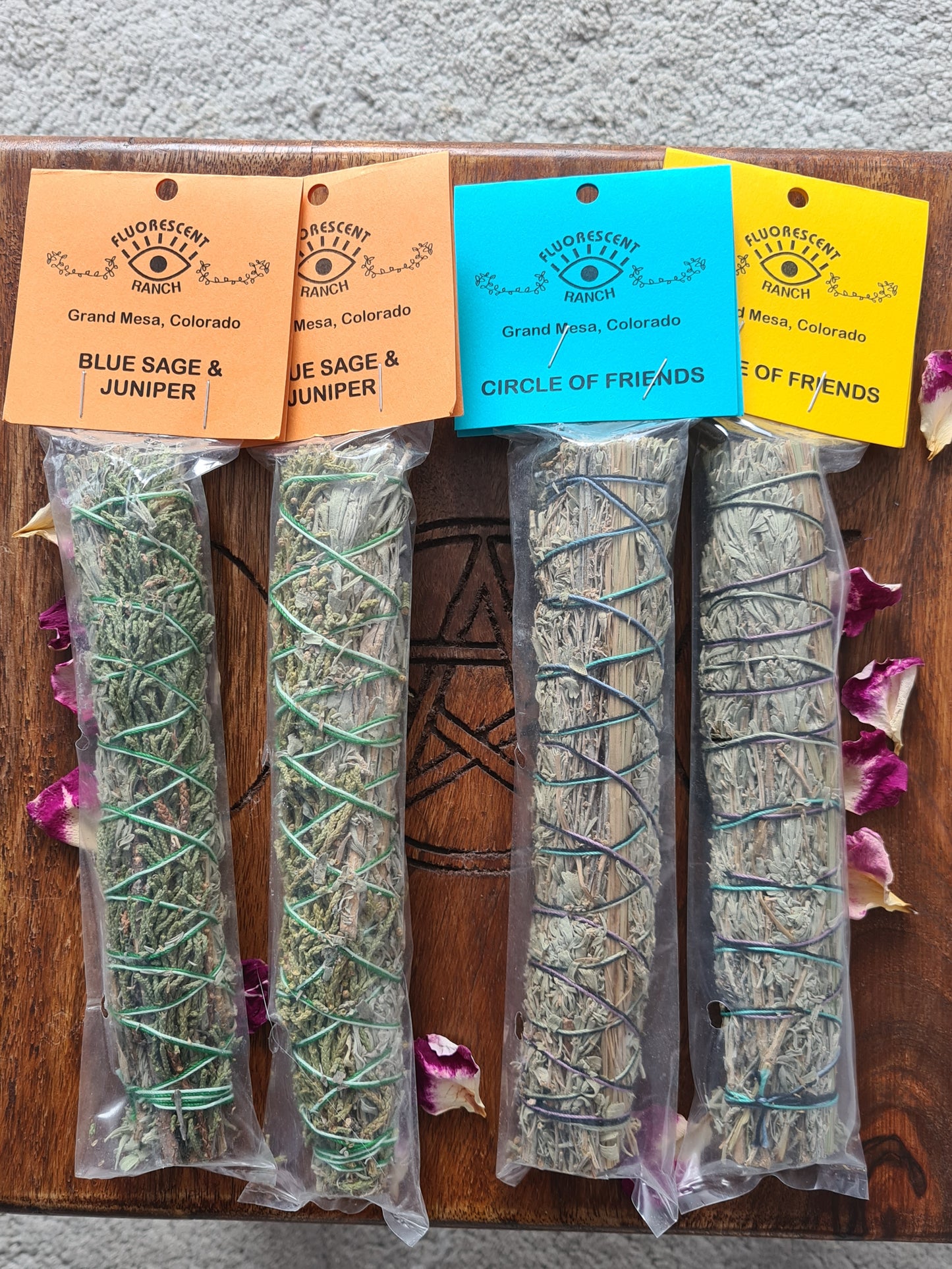 Fluorescent Sage Cleansing Sticks ~ Blue Sage ~ Palo Santo ~ Grandmother Sage