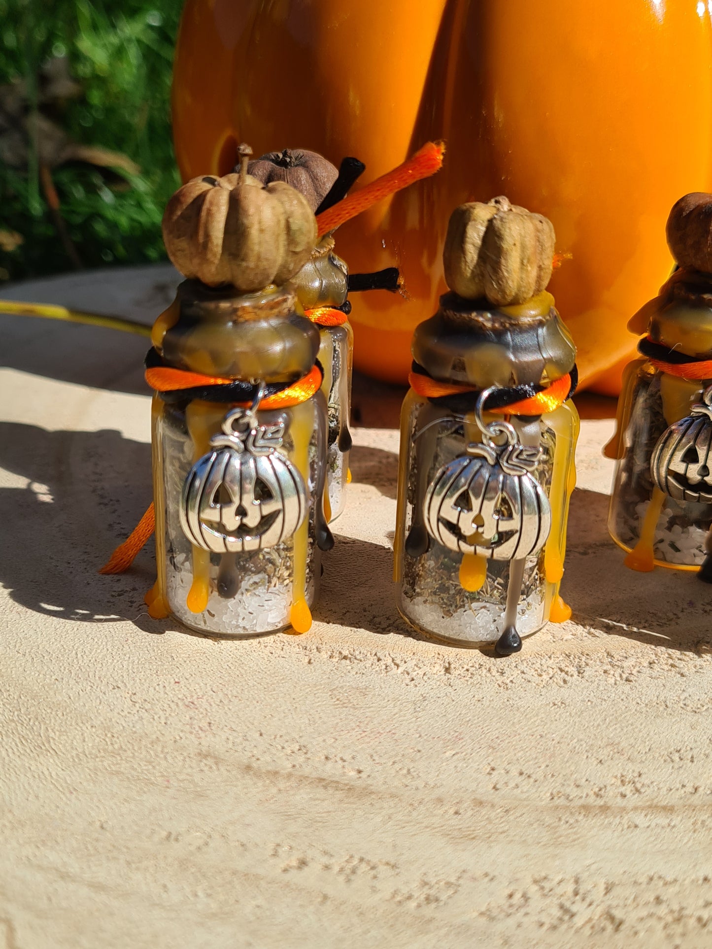 Samhain Protection Jar ~ Pumpkin Charm ~ Putka Pod ~ Halloween