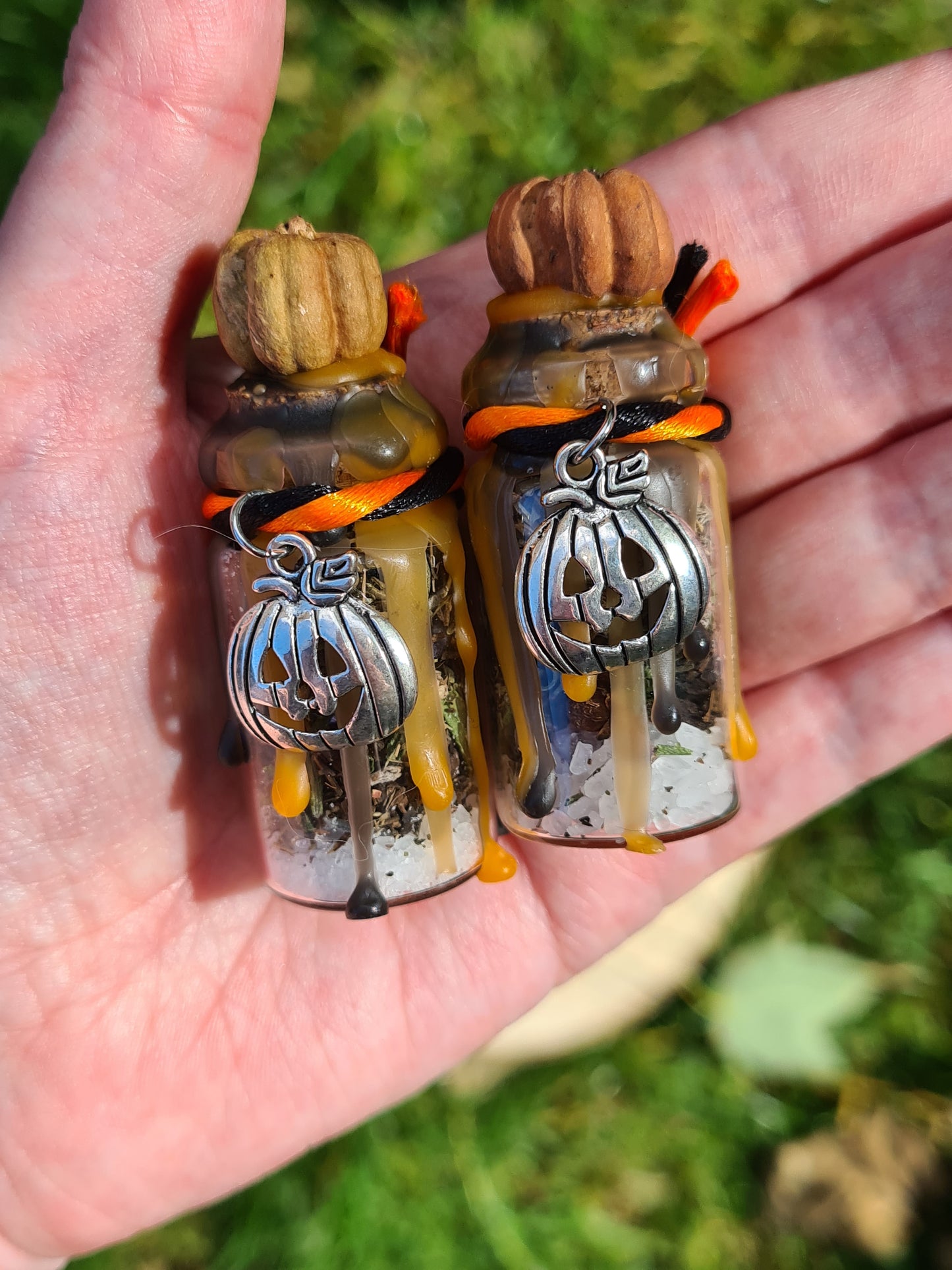 Samhain Protection Jar ~ Pumpkin Charm ~ Putka Pod ~ Halloween