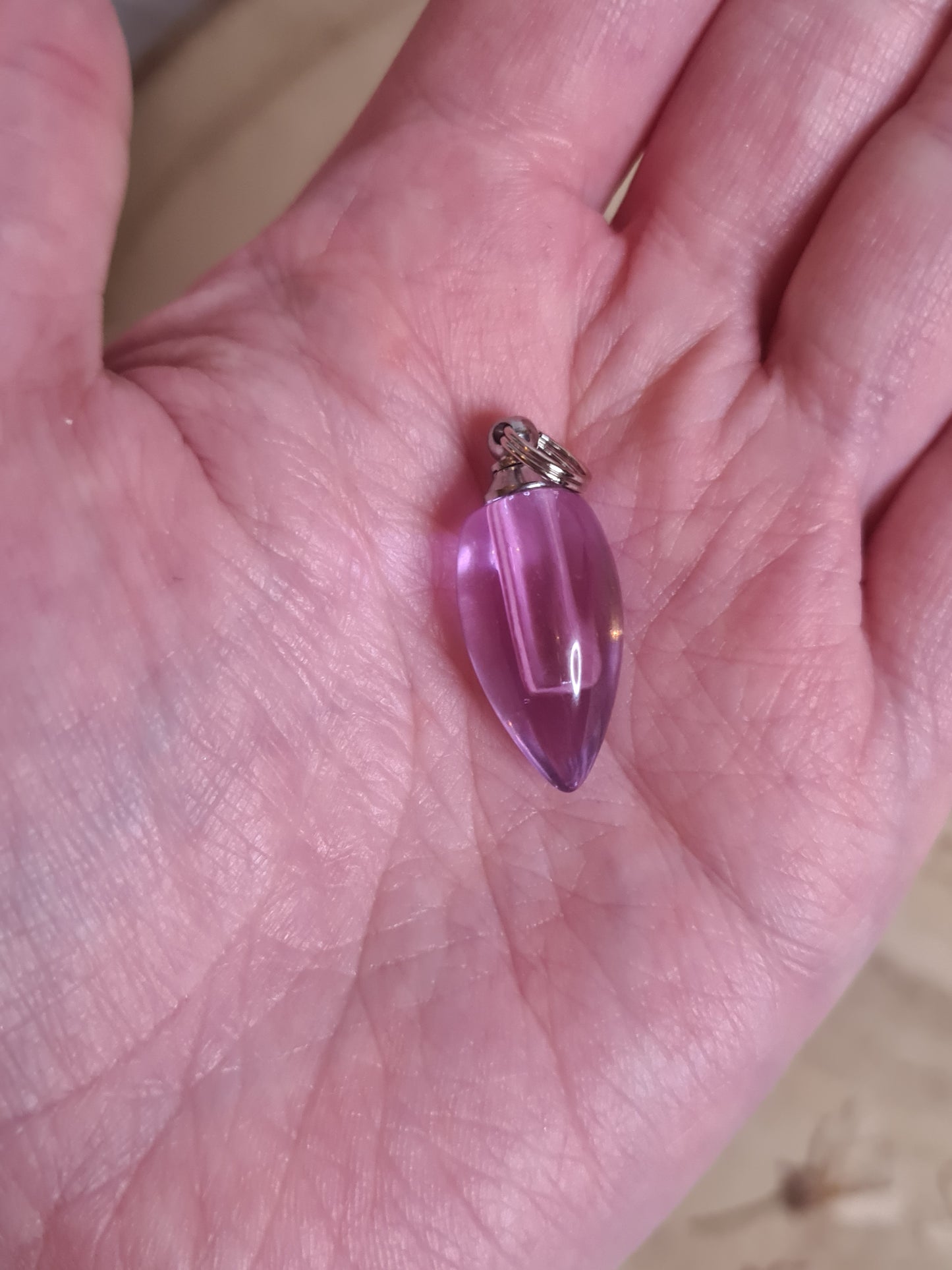 Luxury Anxiety Relief Spell bottle Pendant with Lavender essential oil vial