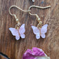 Pink Enamel Butterfly earrings