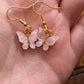 Pink Enamel Butterfly earrings