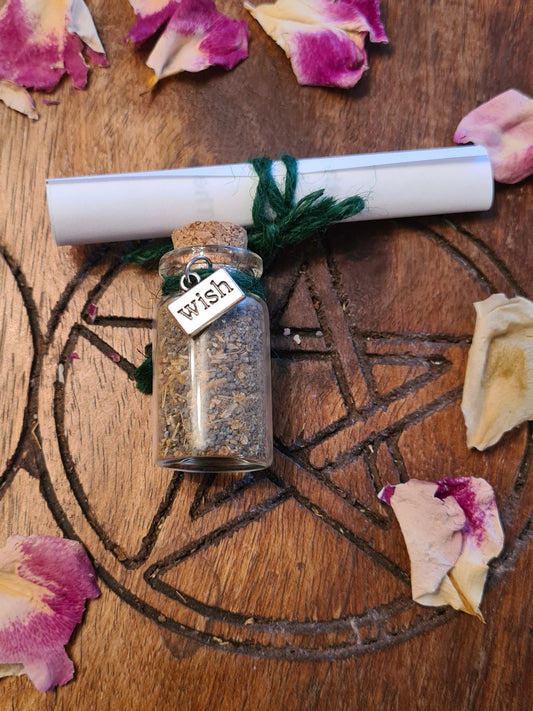 Abundance Spell Bottle Prosperity Mini Herb Bottle Witch 