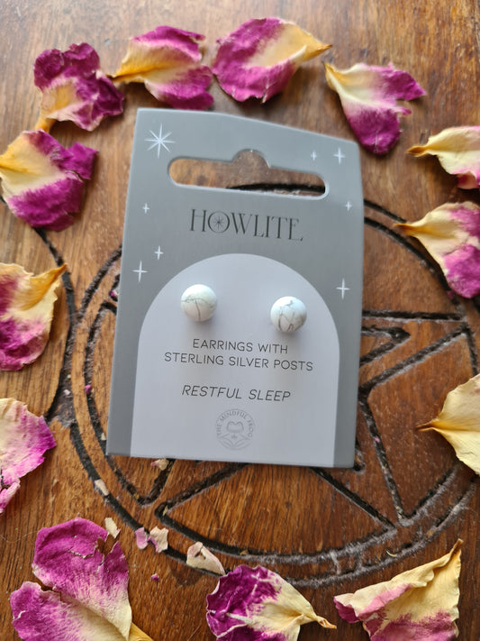 Semi Precious Crystal Stud Earrings - Sterling Silver