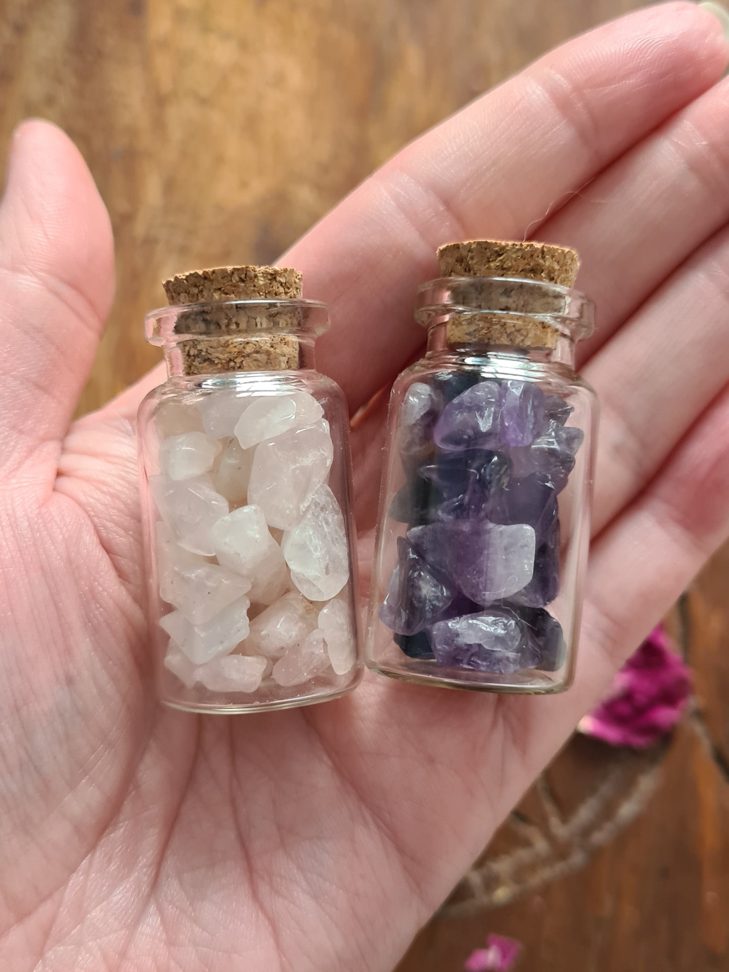 Crystal Chip Mini Glass Vials