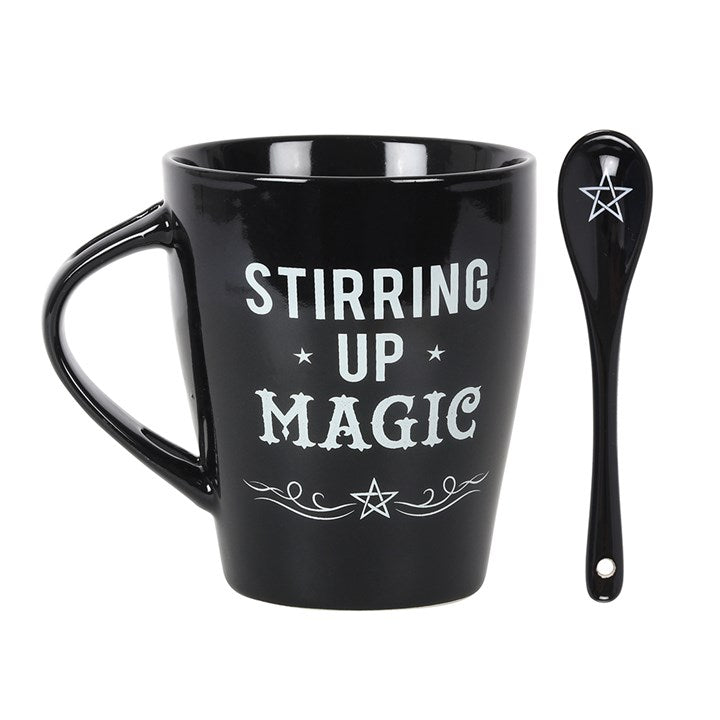 Witches Brew or Triple Moon Mug with matching spoon