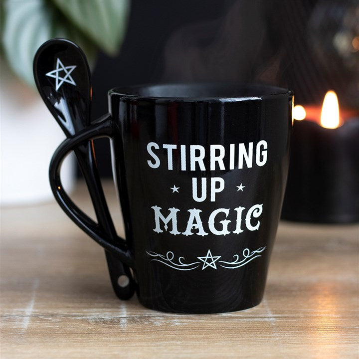 Witches Brew or Triple Moon Mug with matching spoon