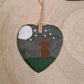 Mini Hare Heart Slate Decoration