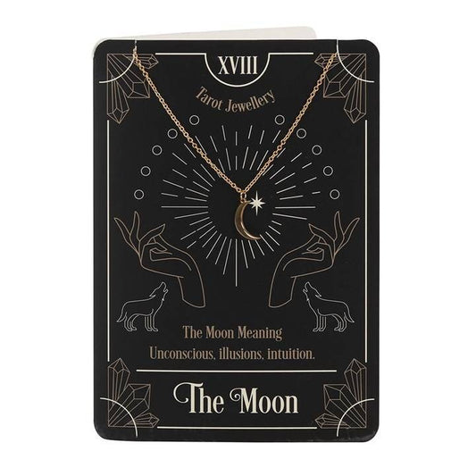 The Star or The Moon Tarot Necklace on Greeting Card ~ Tarot necklace ~ Necklace Gift