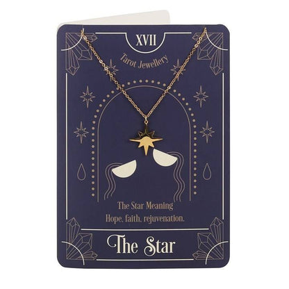 The Star or The Moon Tarot Necklace on Greeting Card ~ Tarot necklace ~ Necklace Gift