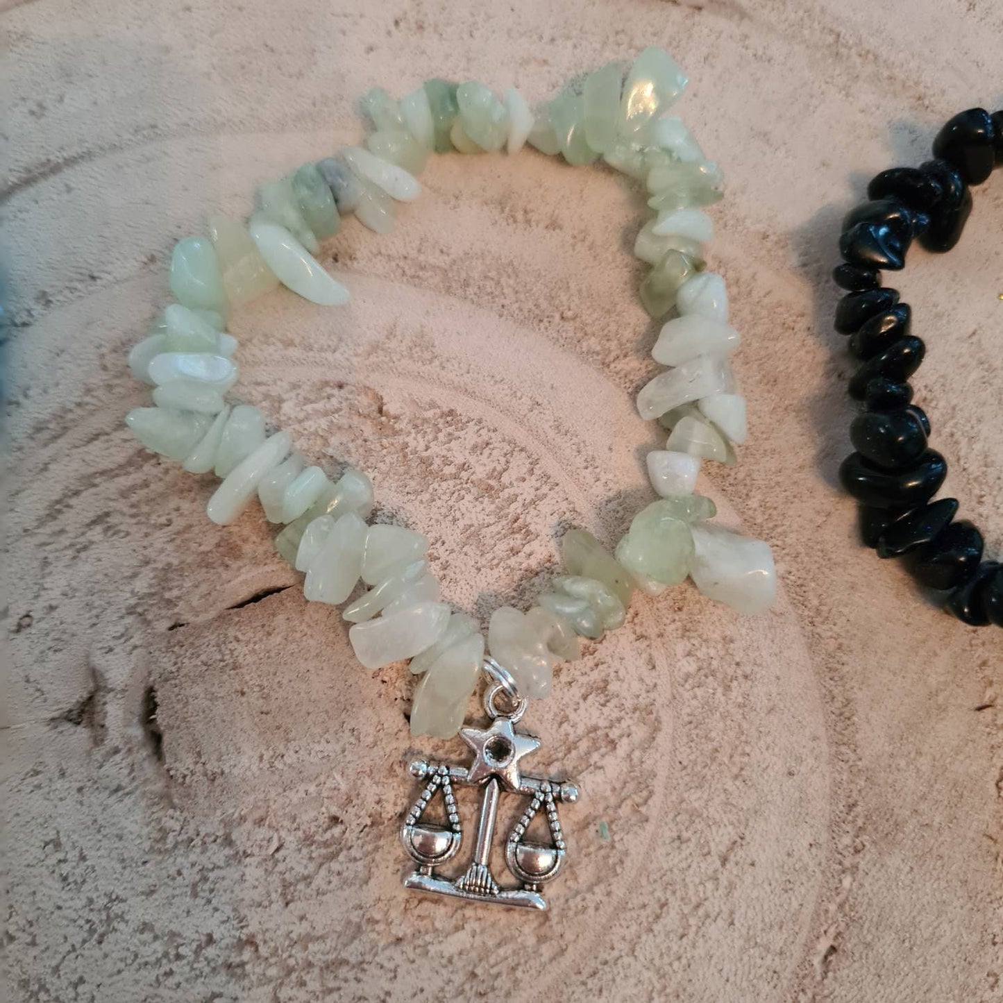 Zodiac crystal chip bracelets with charm  ~Virgo ~ Libra ~ Scorpio ~ Sagittarius  ~ Capricorn ~ Aquarius ~ Pisces ~