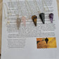 Pendulum with guide ~ Sodalite ~ Rose Quartz ~ Black Obsidian ~ Tigers Eye ~ Smoky Quartz ~ Clear Quartz ~ Red Jasper ~ Beginners guide