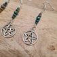 Pentagram beaded drop earrings