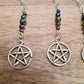 Pentagram beaded drop earrings
