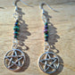 Pentagram beaded drop earrings