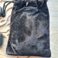 Set of 6 Black agate wiccan symbols in a black velvet bag