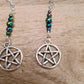 Pentagram beaded drop earrings