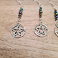 Pentagram beaded drop earrings