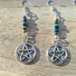 Pentagram beaded drop earrings