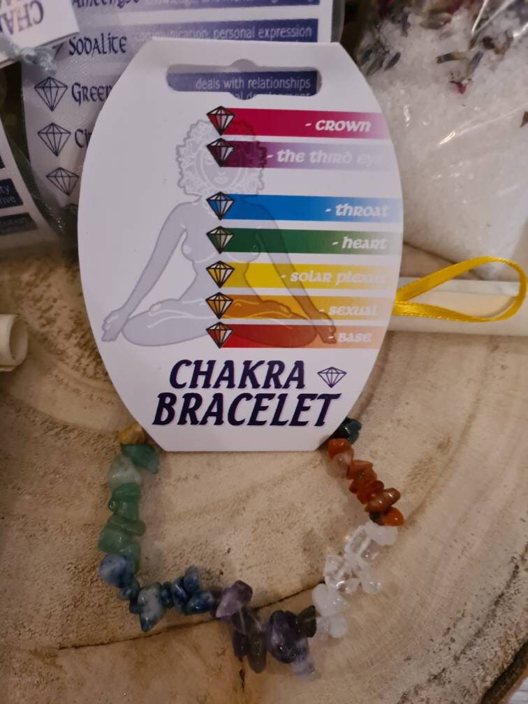 Chakra box ~ chakra crystals ~Chakra bracelet ~ chakra earrings ~ chakra affirmations