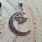 Filigree Moon Pendant with charm ~ Rabbit, Butterfly, Owl ~ Pagan, Wiccan
