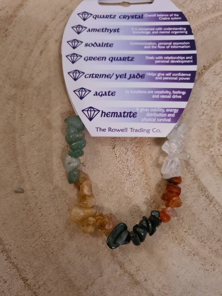 Chakra Crystals and chip bracelet bundle