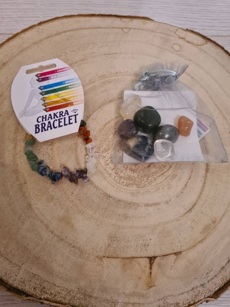 Chakra Crystals and chip bracelet bundle