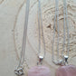 Rose quartz or Black Obsidian Heart Pendant