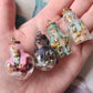 Glass Shaped Mini Spell Jars ~ Protection ~ Self Love ~ Good luck/Abundance ~ Anxiety Relief ~ Intuition/Divination