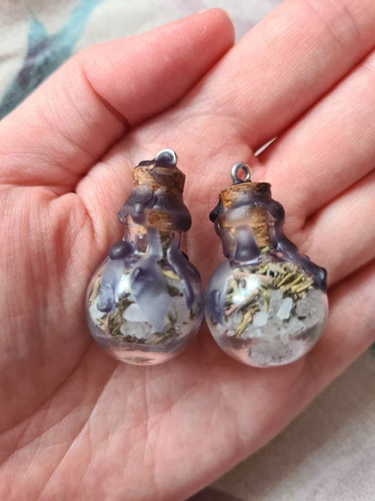 Glass Shaped Mini Spell Jars ~ Protection ~ Self Love ~ Good luck/Abundance ~ Anxiety Relief ~ Intuition/Divination