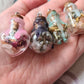 Glass Shaped Mini Spell Jars ~ Protection ~ Self Love ~ Good luck/Abundance ~ Anxiety Relief ~ Intuition/Divination