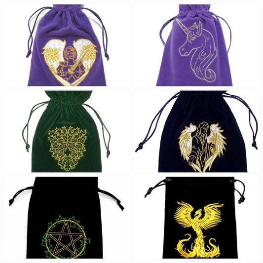 Tarot Pouches ~ Archangel Michael ~ Unicorn ~Green Man  ~ Raphael ~ Pentacle ~ Phoenix