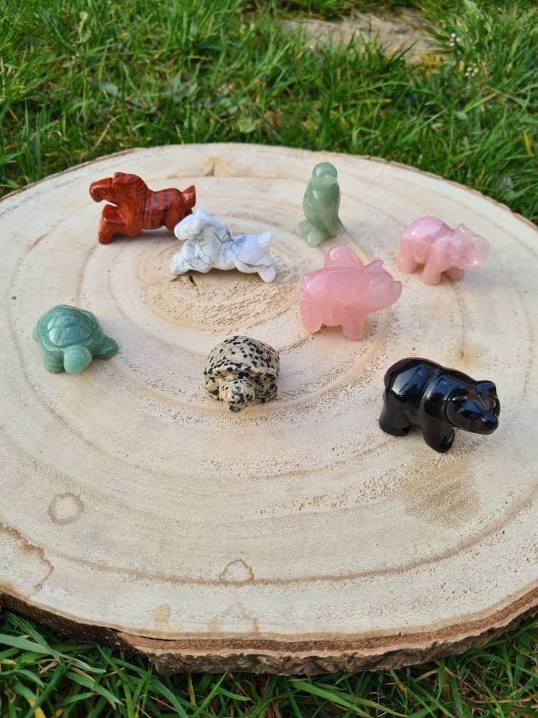 Gemstone Carved Animals ~ Horse ~ Turtle ~ Tortoise  ~ Bear ~ Penguin ~ Flying Pig ~ Elephant