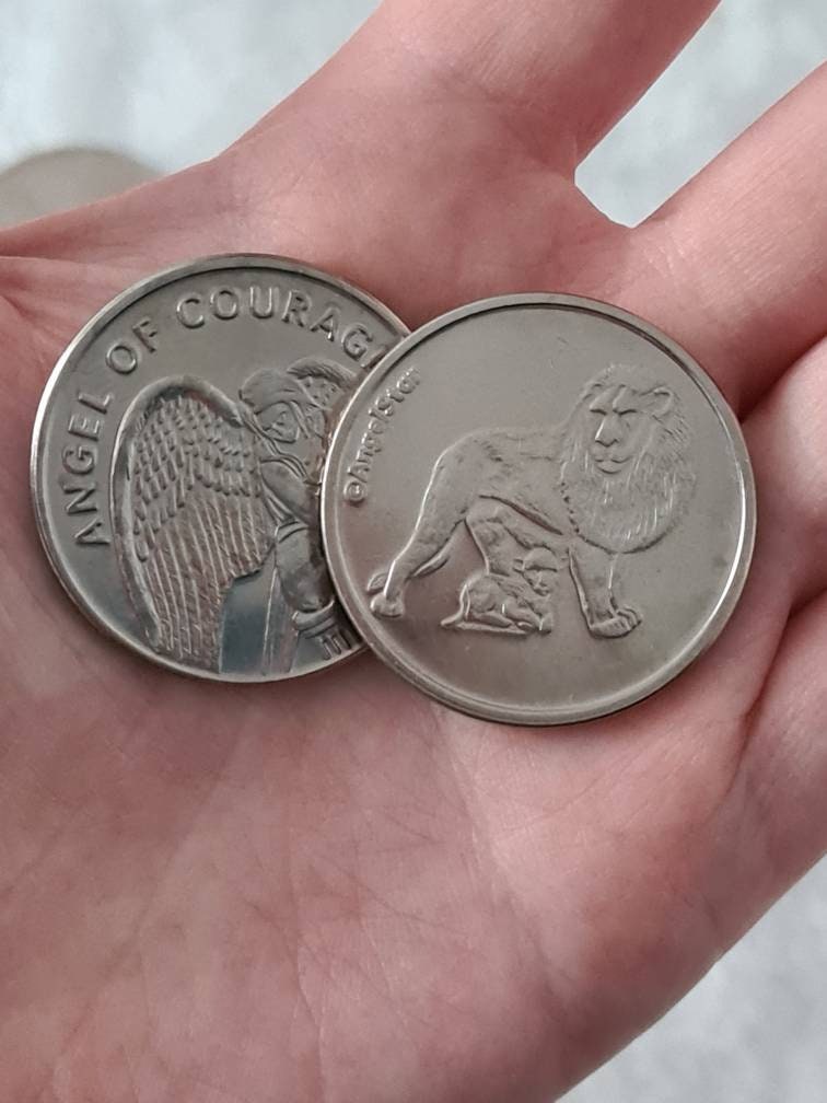 Angel Coin ~ Blessings ~ Courage ~ Courage ~ Hope/Wisdom