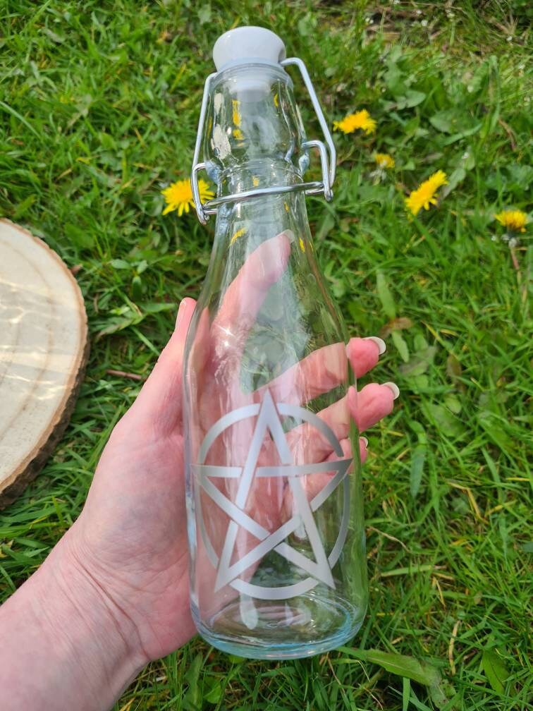 Moon Water Bottle ~ Lunar Water ~ Moon ritual ~ Altar Bottle ~ Amethyst water ~ Rose Quartz Water