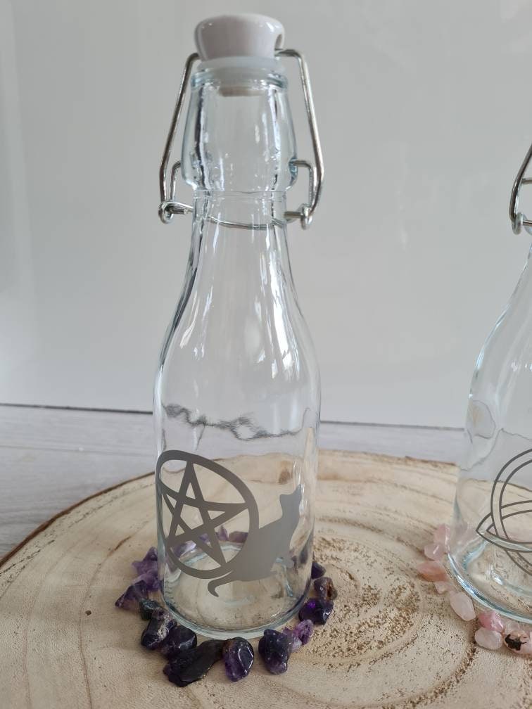 Moon Water Bottle ~ Lunar Water ~ Moon ritual ~ Altar Bottle ~ Amethyst water ~ Rose Quartz Water