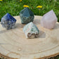 Large Cut base point gemstones ~ Rose Quartz ~ Fluorite ~ Emerald ~ Sodalite ~ Green Aventurine~